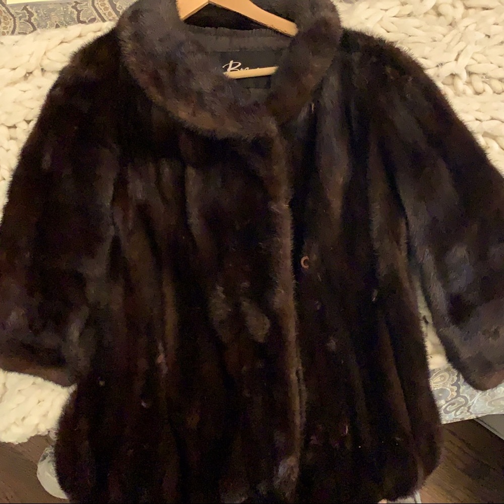 Vintage Brawson Mid length Genuine Mink Coat XS/S